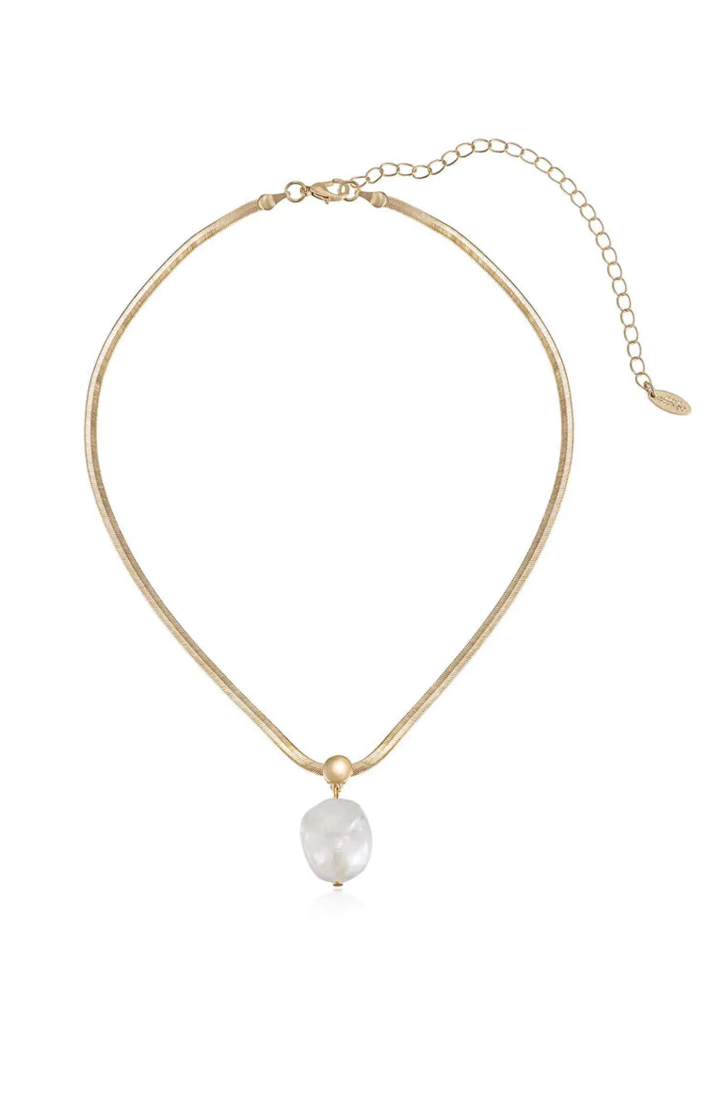 Show Me Your Mumu Ettika Baroque Pearl Pendant Snake Chain Necklace