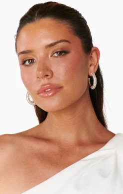 Show Me Your Mumu Ettika Crystal Dotted Twist Hoop Earrings
