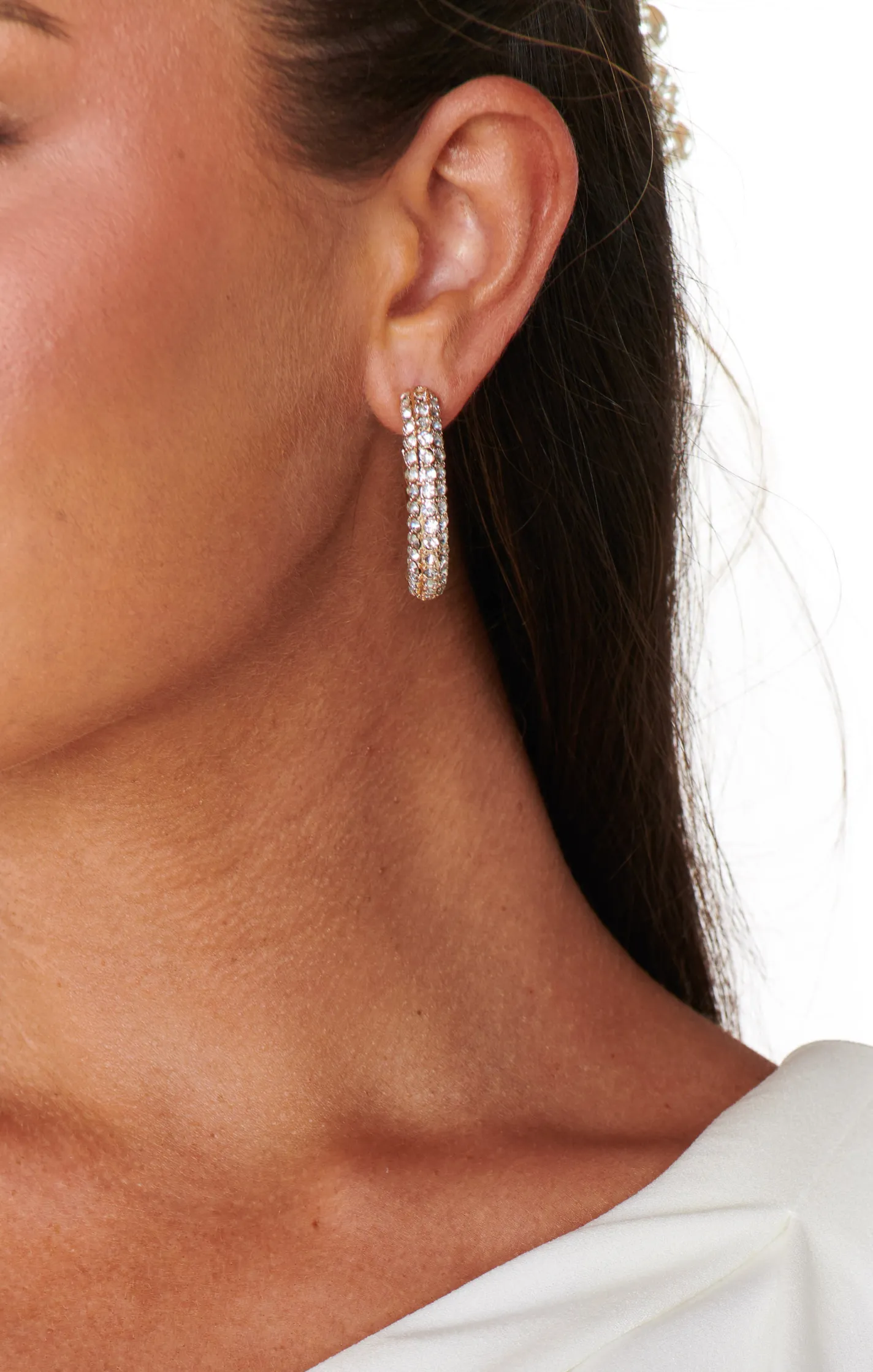 Show Me Your Mumu Ettika Crystal Dotted Twist Hoop Earrings