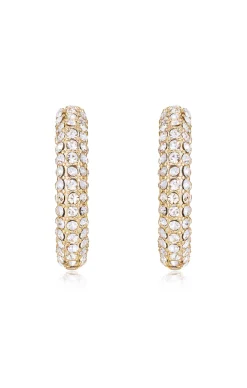 Show Me Your Mumu Ettika Crystal Dotted Twist Hoop Earrings