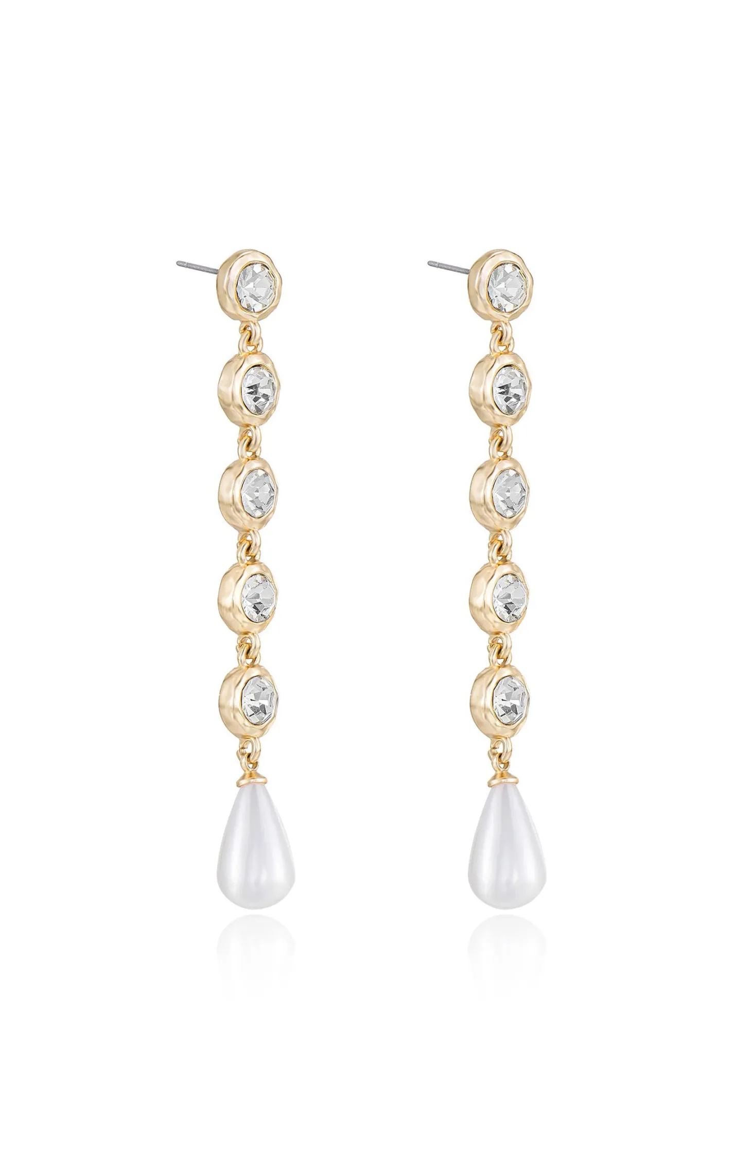 Show Me Your Mumu Ettika Elegantly Modern Crystal and Pearl Dangle Earrings
