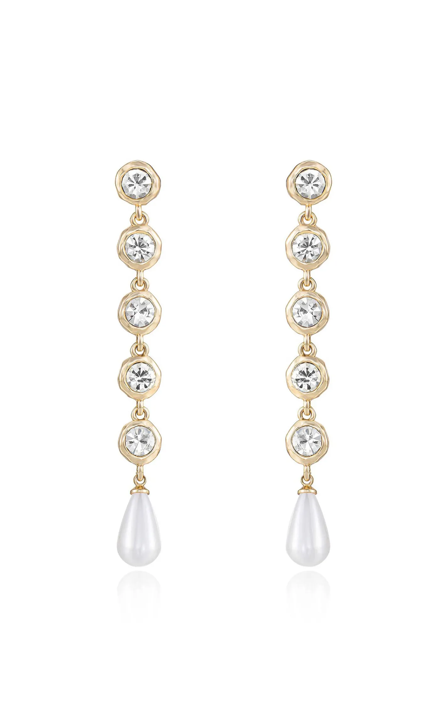 Show Me Your Mumu Ettika Elegantly Modern Crystal and Pearl Dangle Earrings