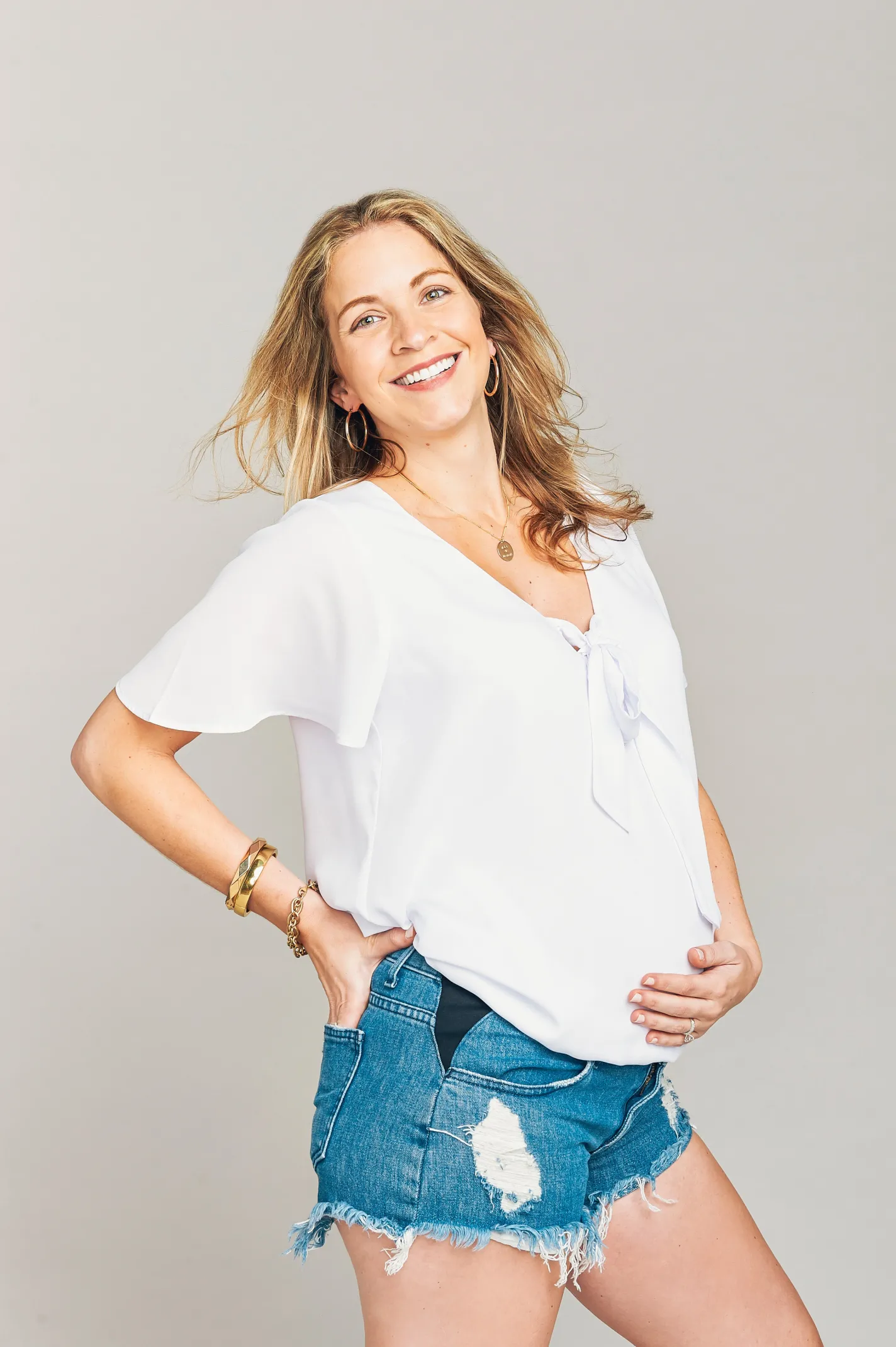 Kids Show Me Your Mumu Maternity Side Stretch Shorts