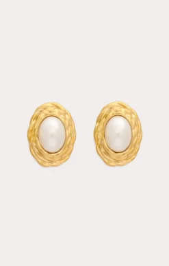 Show Me Your Mumu Petit Moments Oval Pearl Stud Earrings