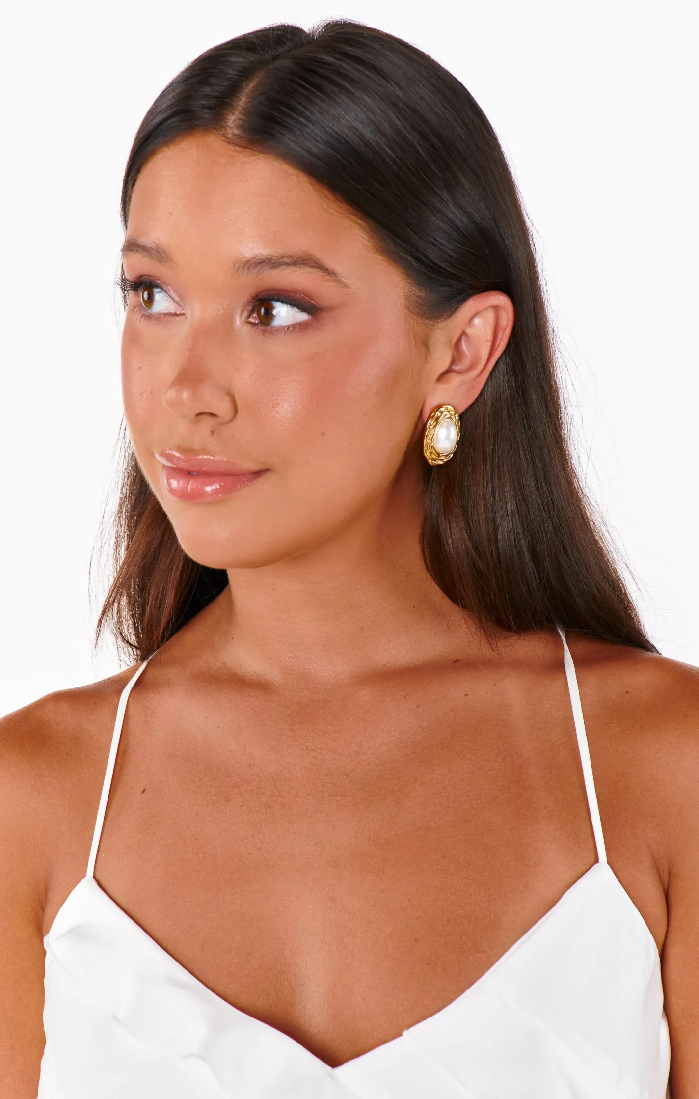 Show Me Your Mumu Petit Moments Oval Pearl Stud Earrings